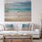 Designart - White Waves Kissing Beach Sand - Seashore Print on Natural Pine Wood